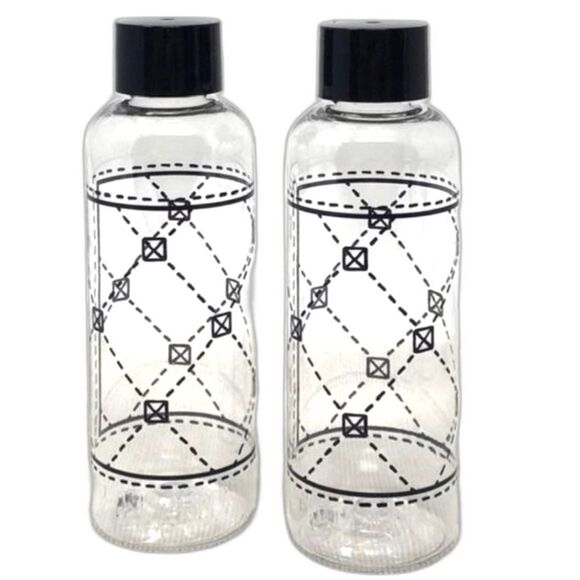 🌺 Estee Lauder Geometric Print Reusable Travel Bottles 2 Count - Picture 1 of 5